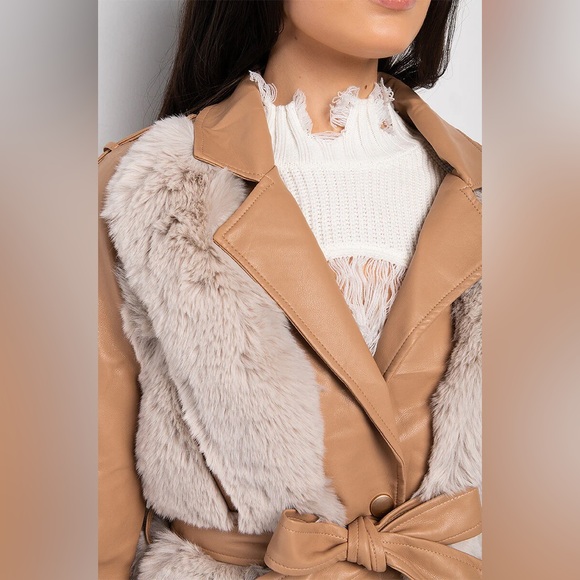 NATTY VICE FAUX FUR MOTO JACKET - Picture 9 of 10